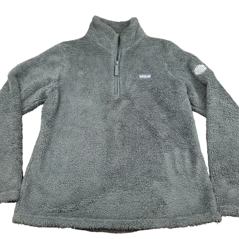 Patagonia Womens L Jacket Los‎ Gatos Sweater 1/4 Zip Pullover Fleece Gray
